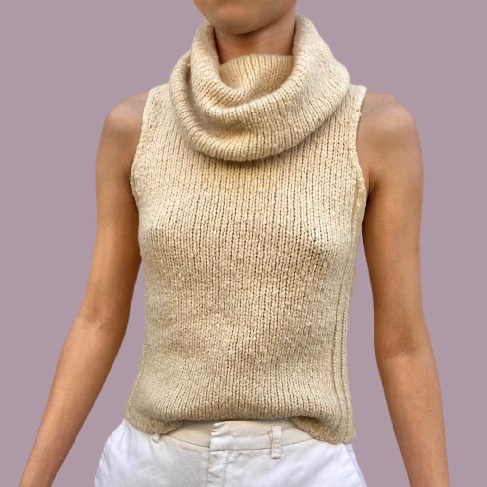 🚫SOLD🚫 Eggnog Cowl Neck Sleeveless Sweater 🐣